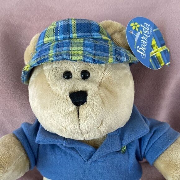 NWT STARBUCKS Bearista 63rd Ed Preppy Plaid Summer Vacation‎ Bear Blue 2007 - Picture 2 of 7
